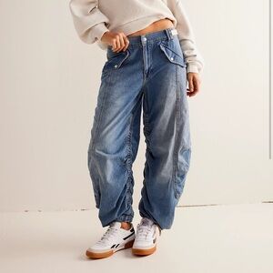 Free People Blue Boyfriend Jeans Relaxed Fit
